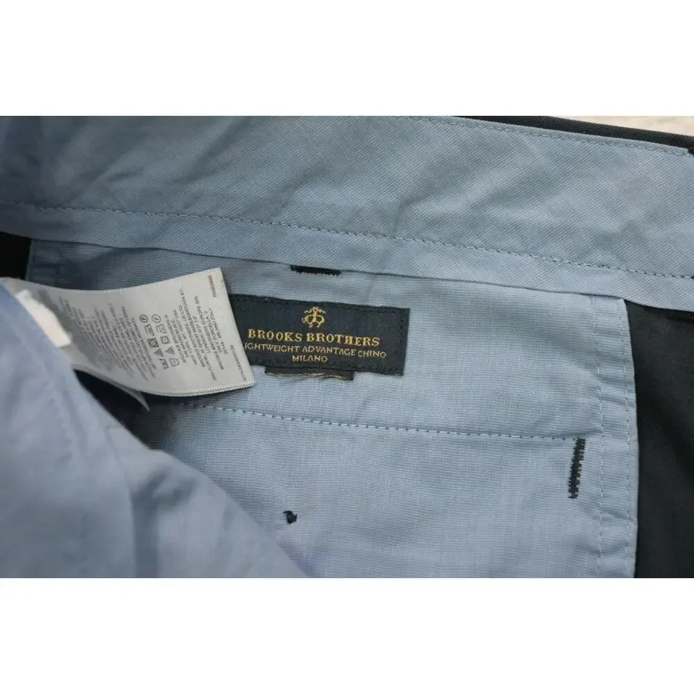 Brooks Brothers‎ Milano Chino Khaki Pants Flat Gray Casual Mens Sz 36 x 30